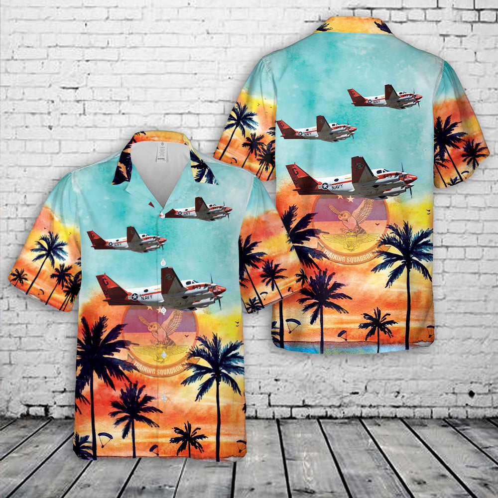 US Navy VT-31 Wise Owls Beechcraft T-44C Pegasus Hawaiian Shirt