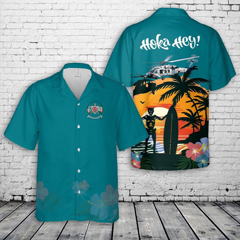 US Navy Helicopter Squadron HSC-6 Hawaiian Shirt 2