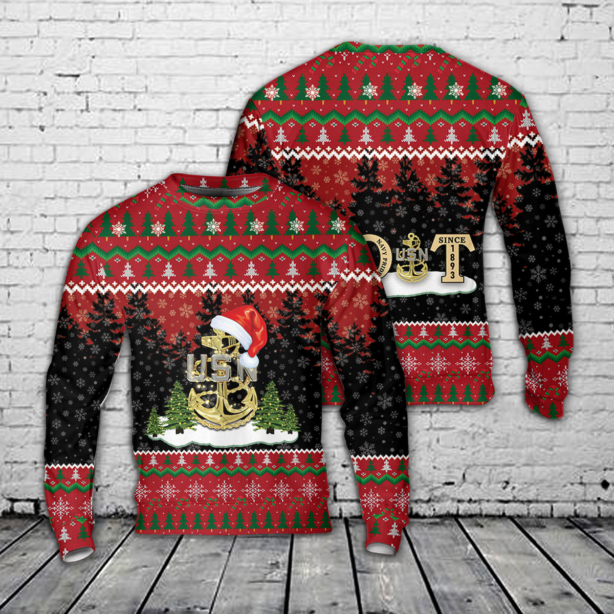 US Navy senior Chief GOAT Christmas AOP Sweater