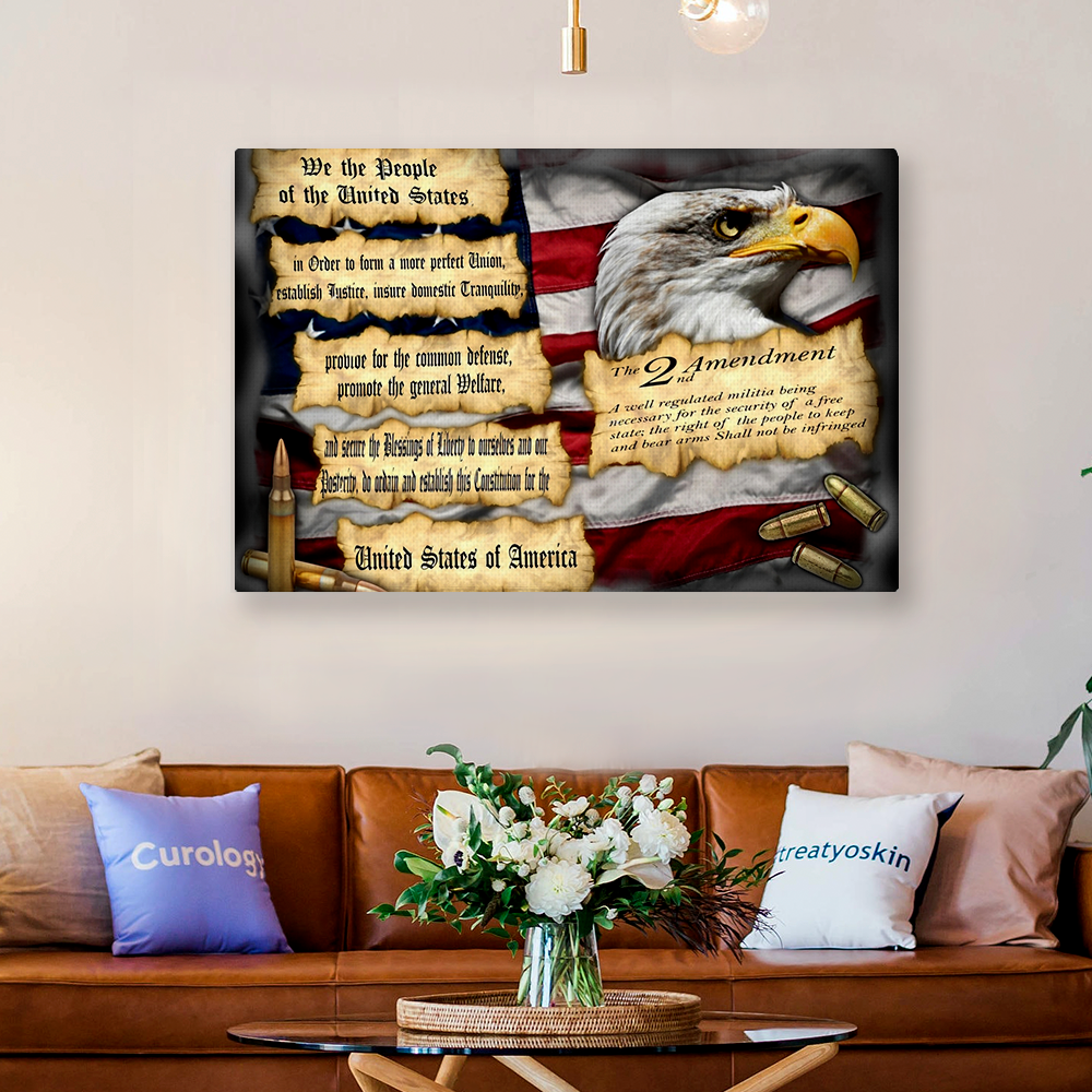 US Patriotic We The People Eagle 2nd Amendment Constitution Canvas