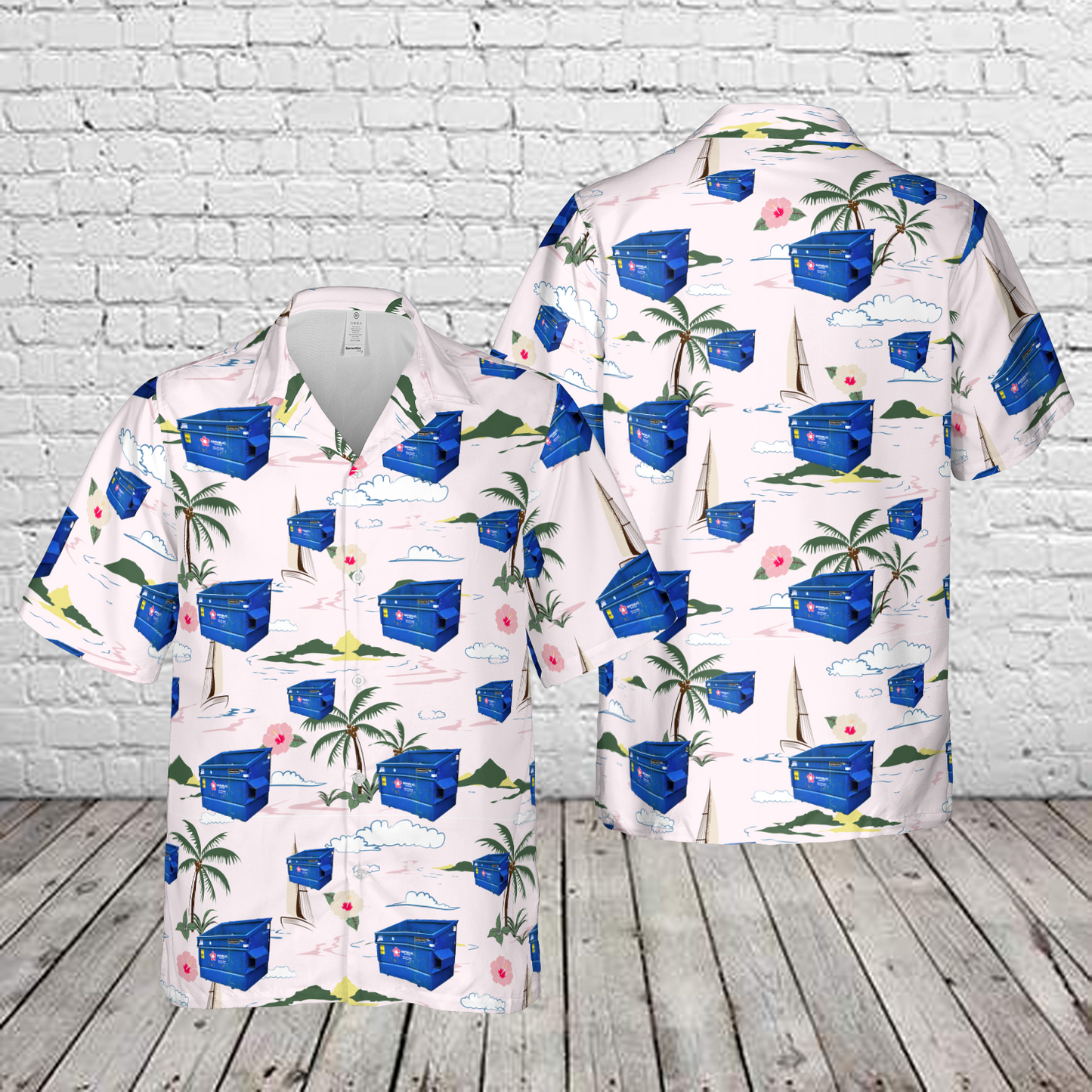 US Republic Services 4-yard front load dumpster Hawaiian Shirt