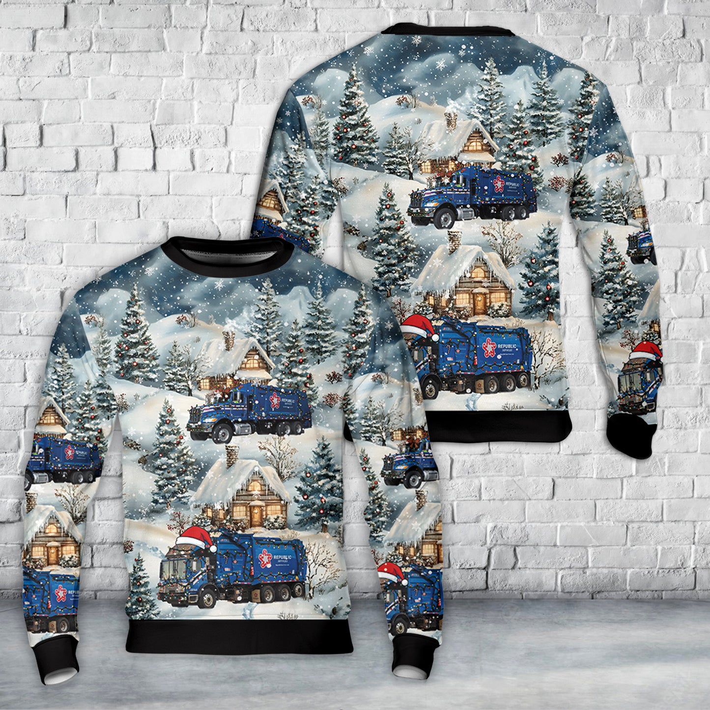 US Waste Collector Garbage Trucks 2 Christmas Sweater