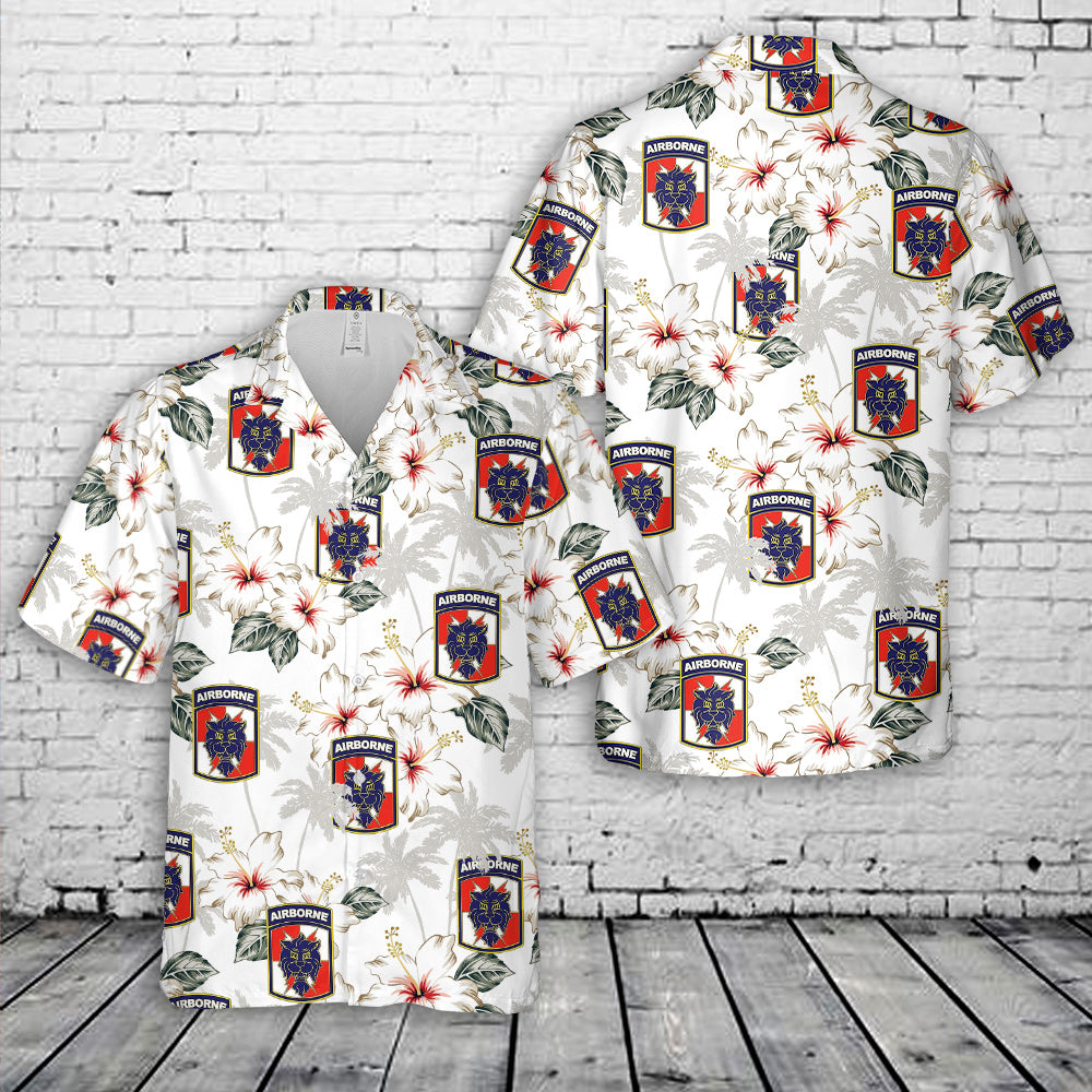 US Army 35th Signal Brigade Airborne Lion Head Hawaiian Shirt