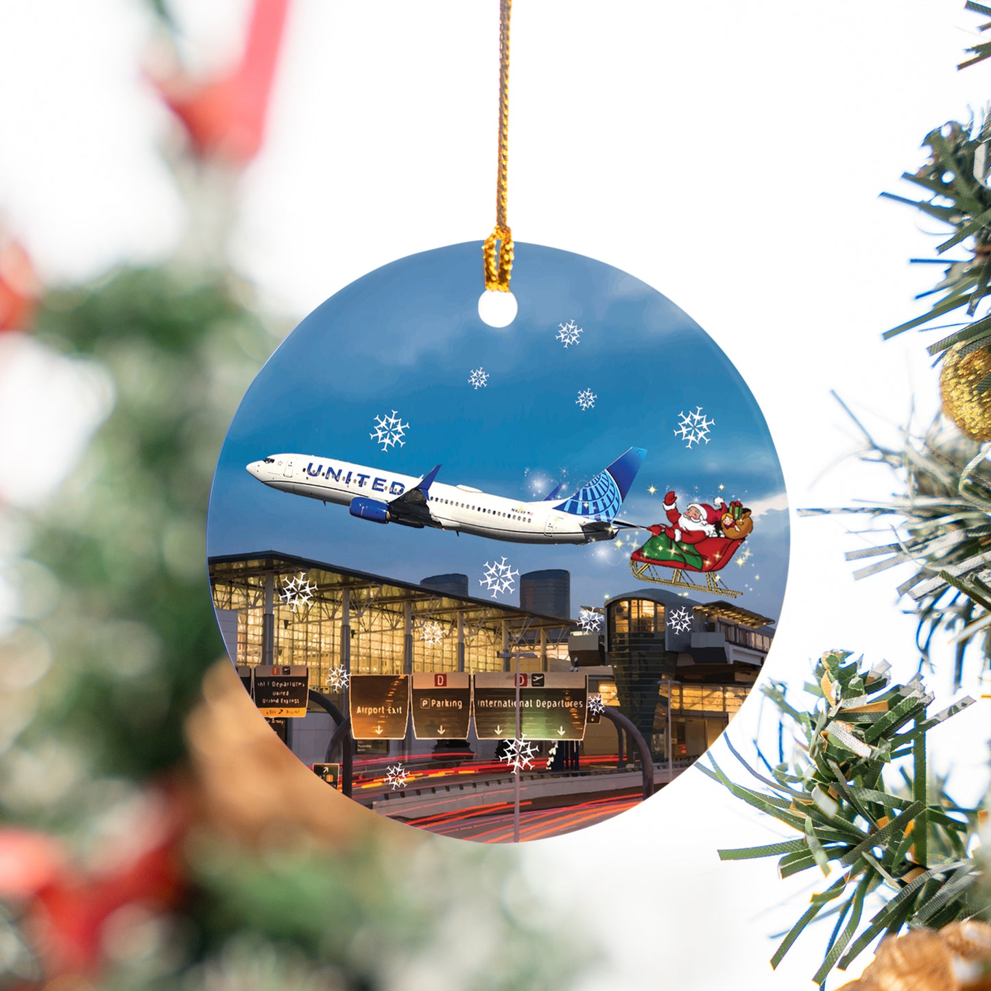 United Airlines Boeing 737-824 Ceramic Ornament
