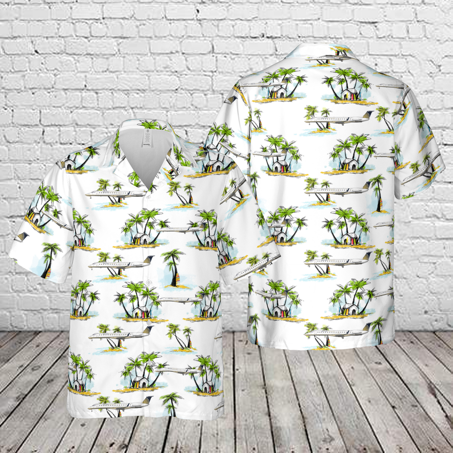 United Express Embraer 145 Hawaiian Shirt