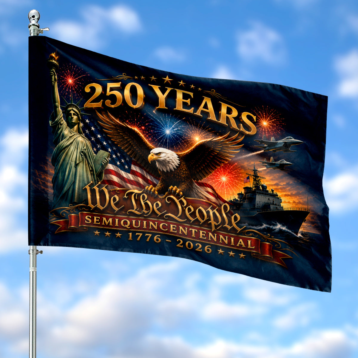 United States 250th Anniversary House Flag