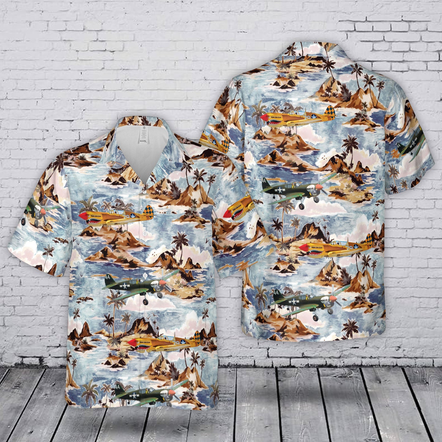 United States Army Air Forces (USAAF) P-40N Warhawk Air Museum Hawaiian Shirt