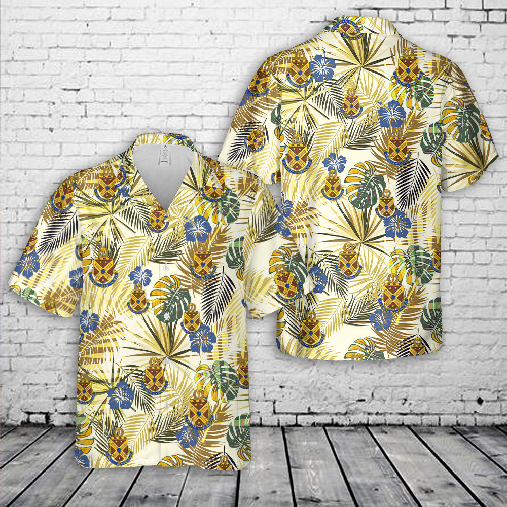 United States Army's Warrant Officer Career College (USAWOCC) Crest Insignia Hawaiian Shirt