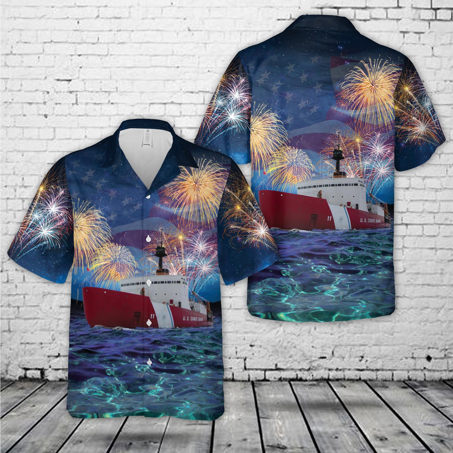 United States Coast Guard USCGC Polar Sea (WAGB-11), 4th Of July Hawaiian Shirt