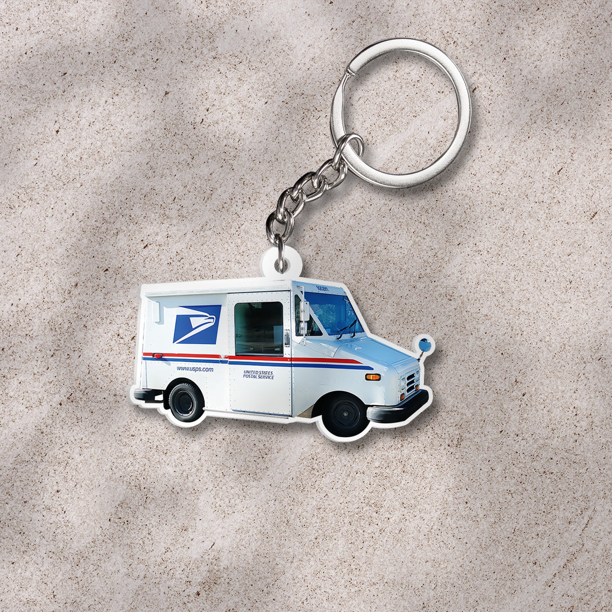 United States Postal Service Grumman LLV Custom shape 2-sided Acrylic Keychain