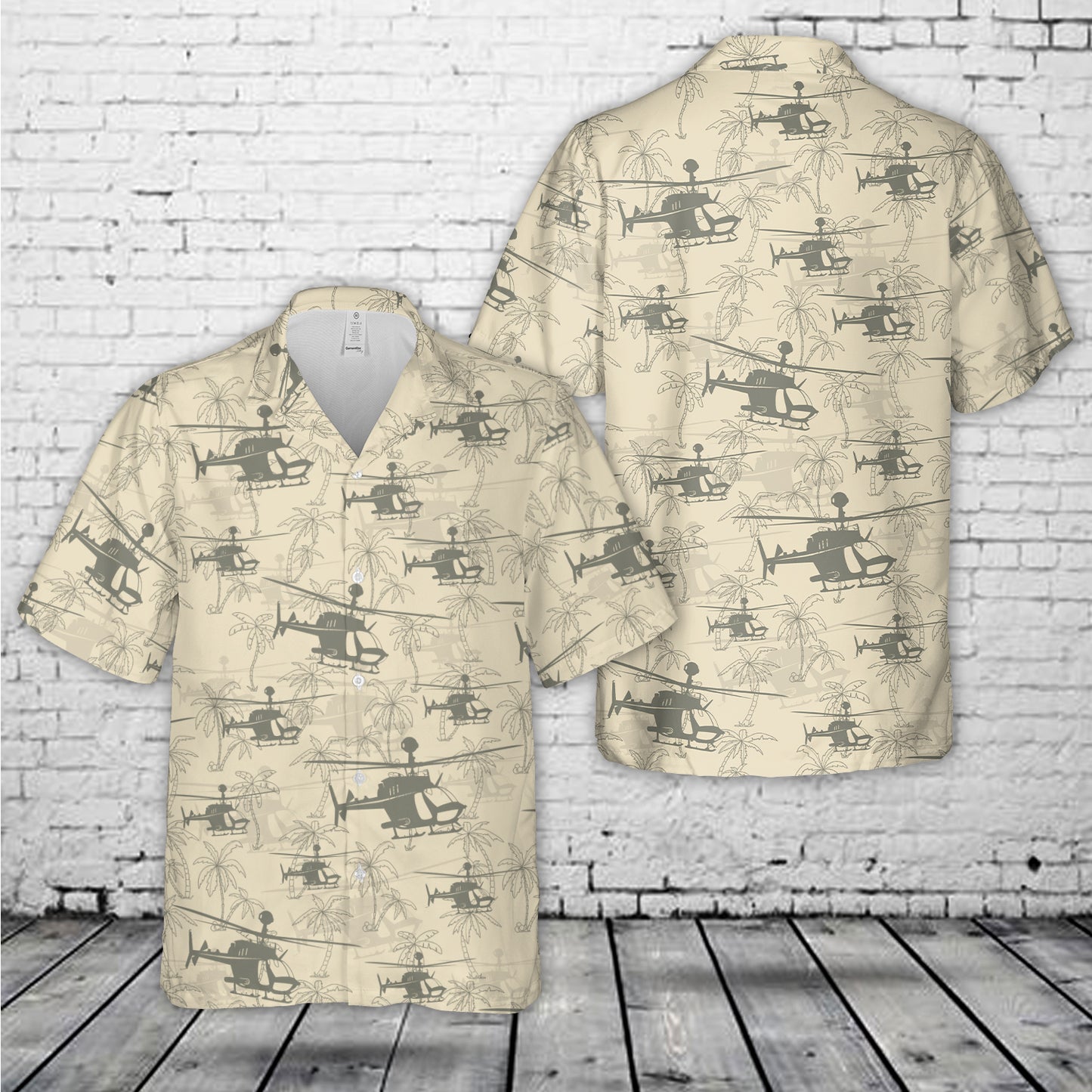 US Army 82nd Airborne Oh-58d Kiowa Warrior Hawaiian Shirt