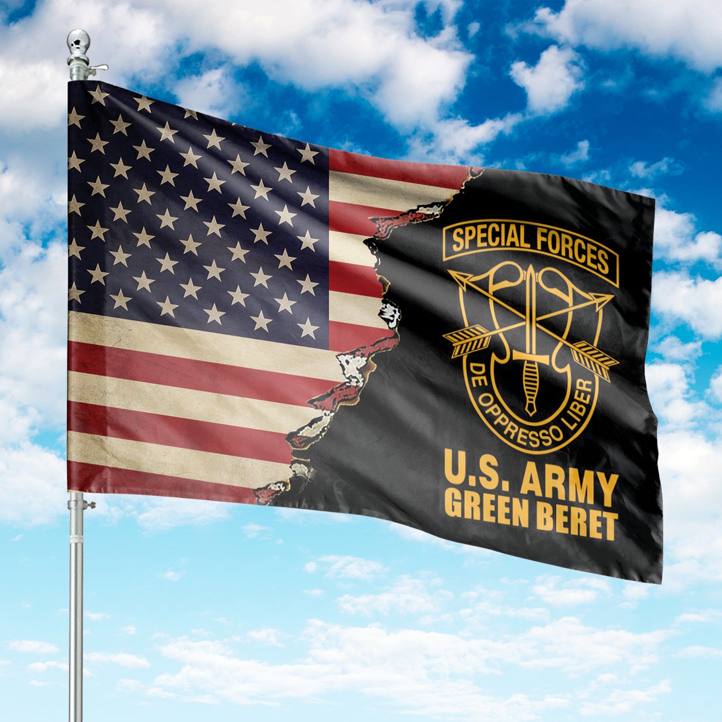 US Army Green Beret Special Forces House Flag