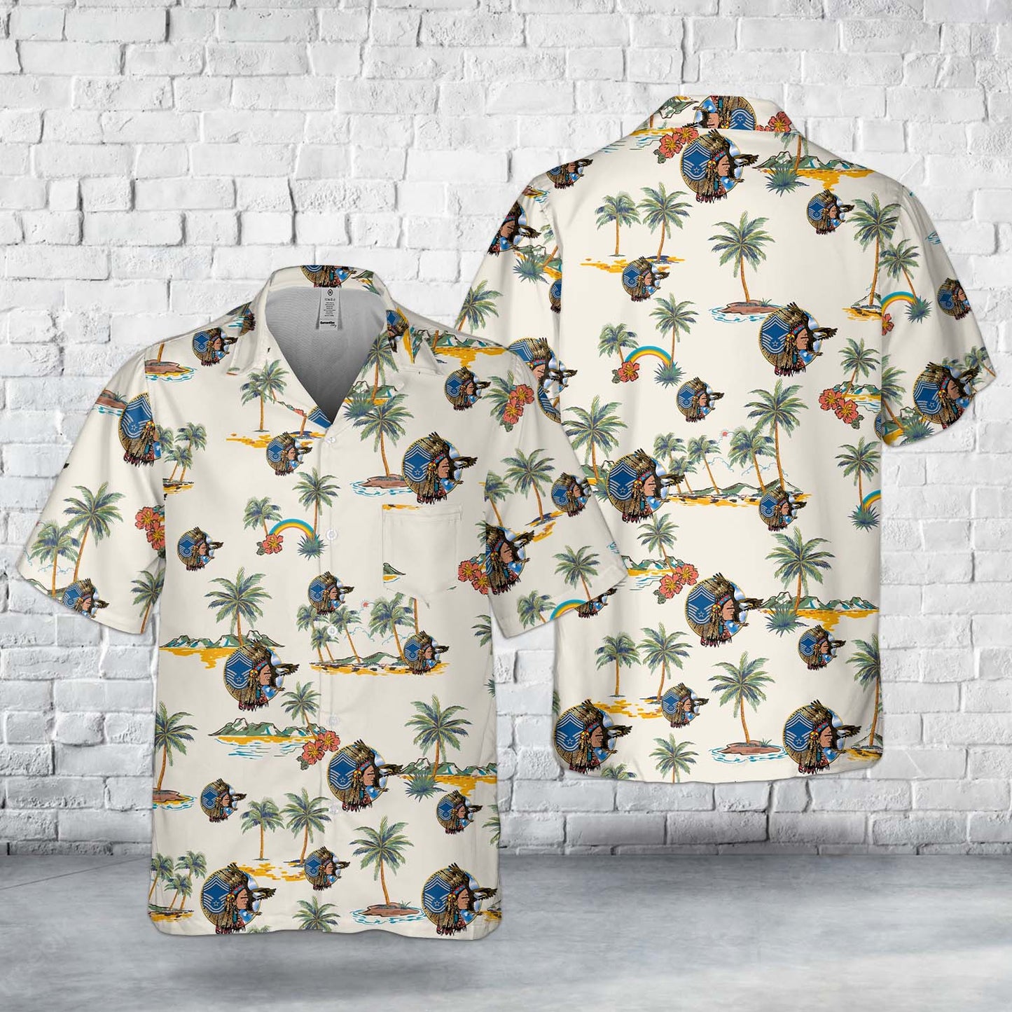 Usaf Chief Head - Chief Master Sergeant Of The Air Force Pocket Hawaiian Shirt