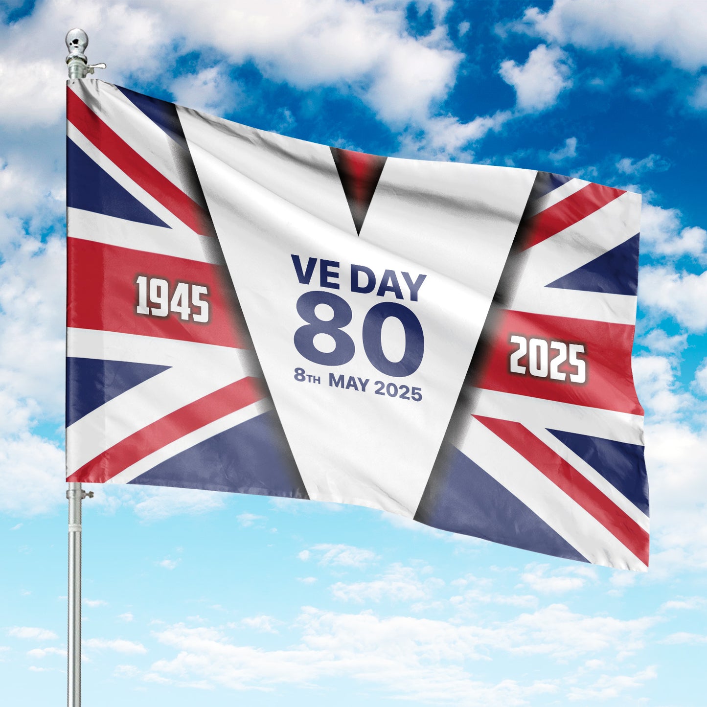 VE DAY 80th Anniversary House Flag