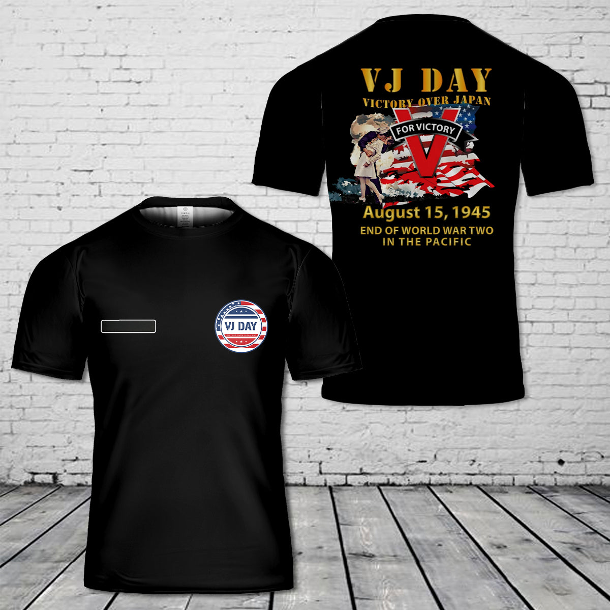 Custom Name VJ Day - Victory Over Japan Day - End WWII in Pacific T-Shirt 3D
