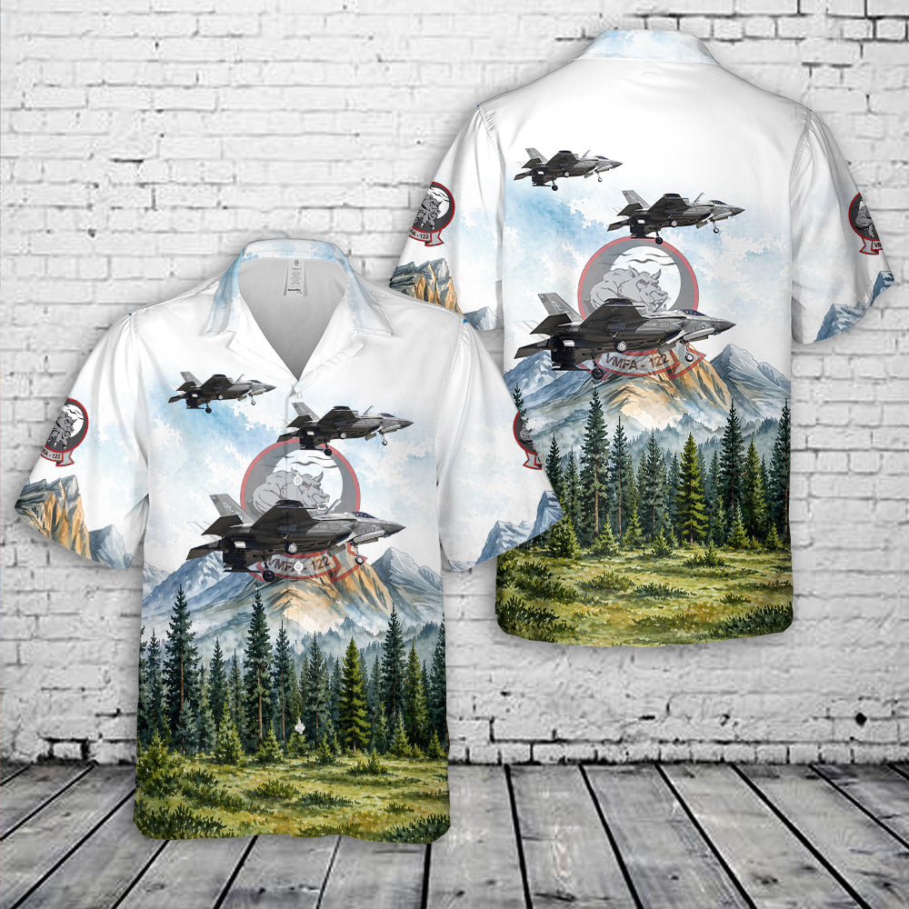 VMFA-122 Lockheed Martin F-35B Lightning II Hawaiian Shirt
