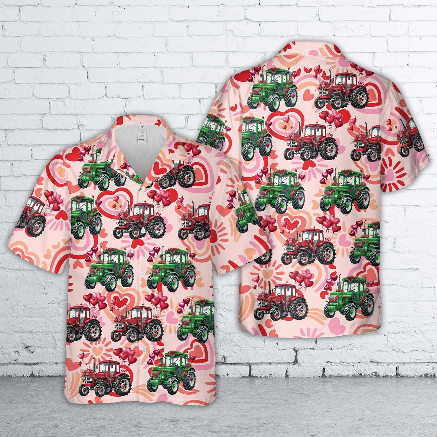 Valentine Tractor Farm Hawaiian Shirt