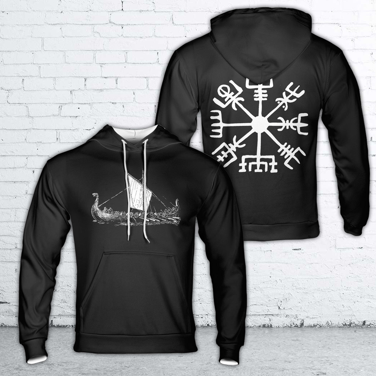 Vegvisir Vikings Compass Essential Hoodie 3D