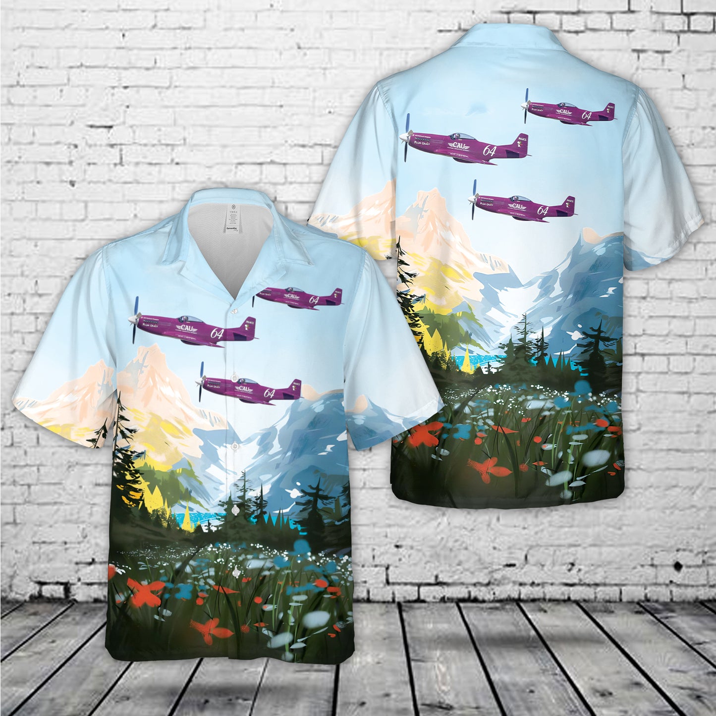 Vicky Benzing P-51 "Miss Van Nuys" Airplane Hawaiian Shirt