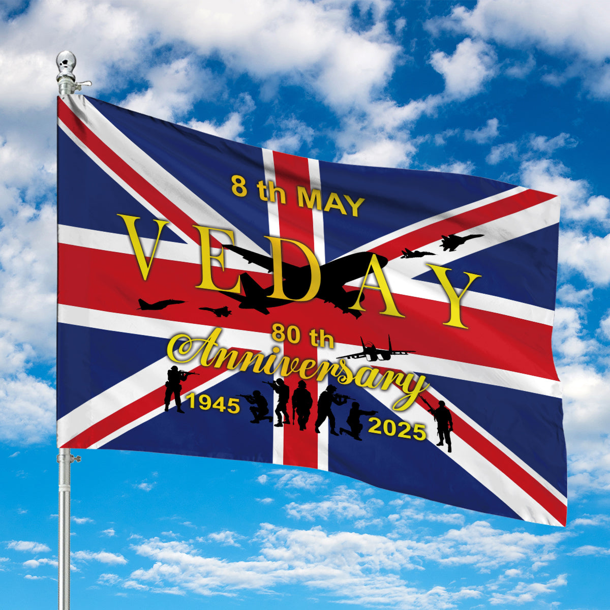 Victory in Europe (VE) Day Anniversary (1945-2025) Flag