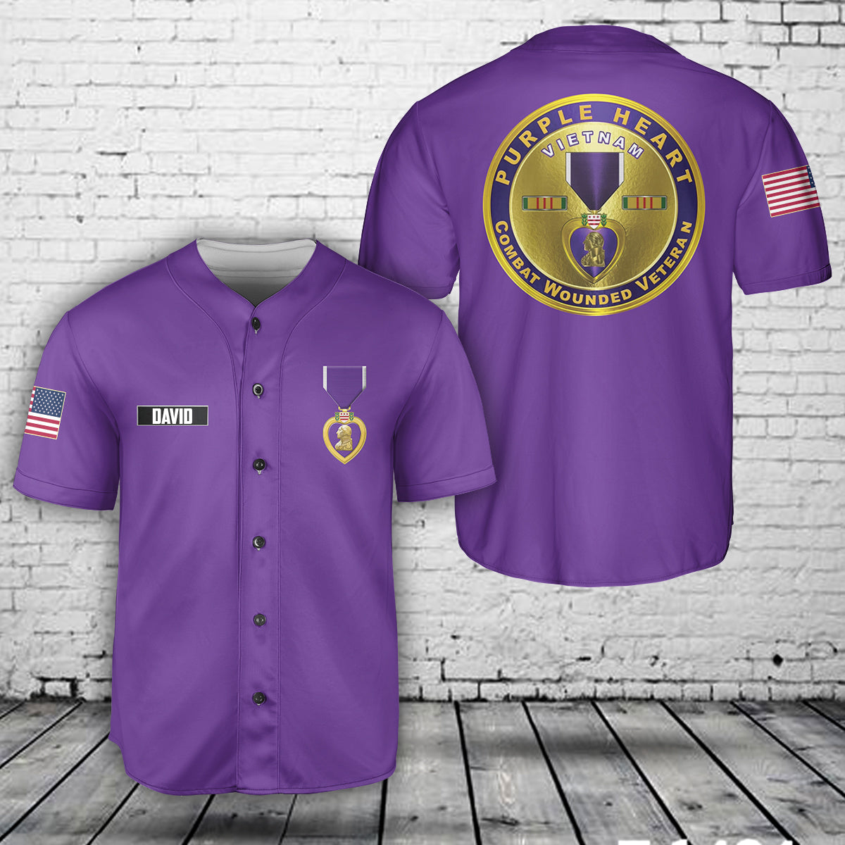 Vietnam Veteran Purple Heart Baseball Jersey