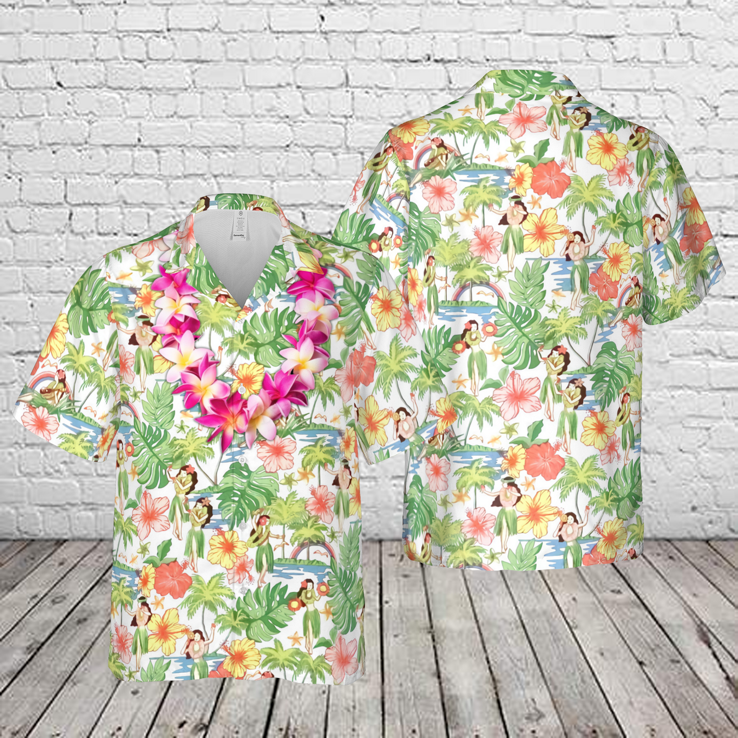 Vintage Retro Style Hula Girls Hawaiian Shirt