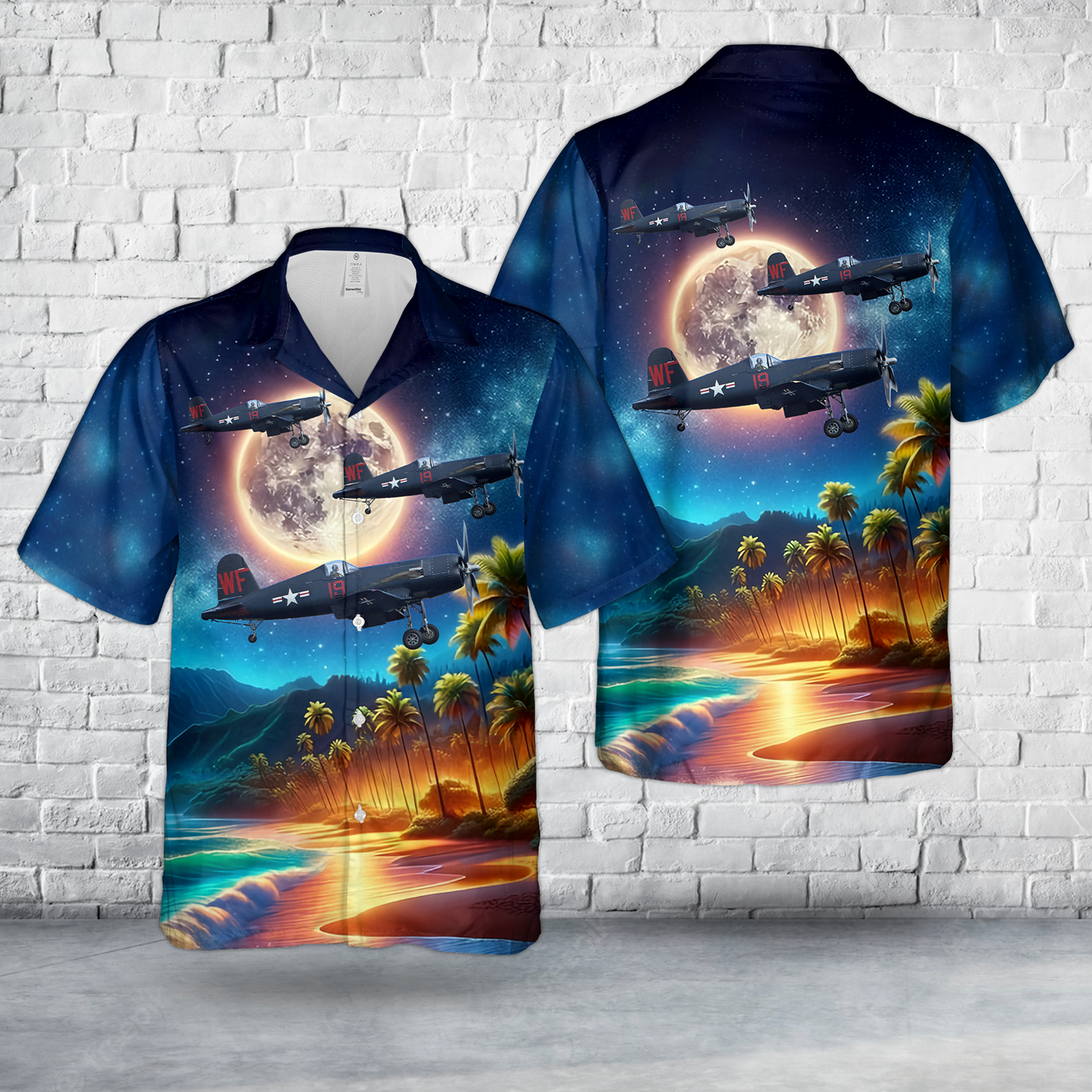 Vought F4U-5NL Corsair ‘123176 / WF-19’ (D-FCOR) Hawaiian Shirt