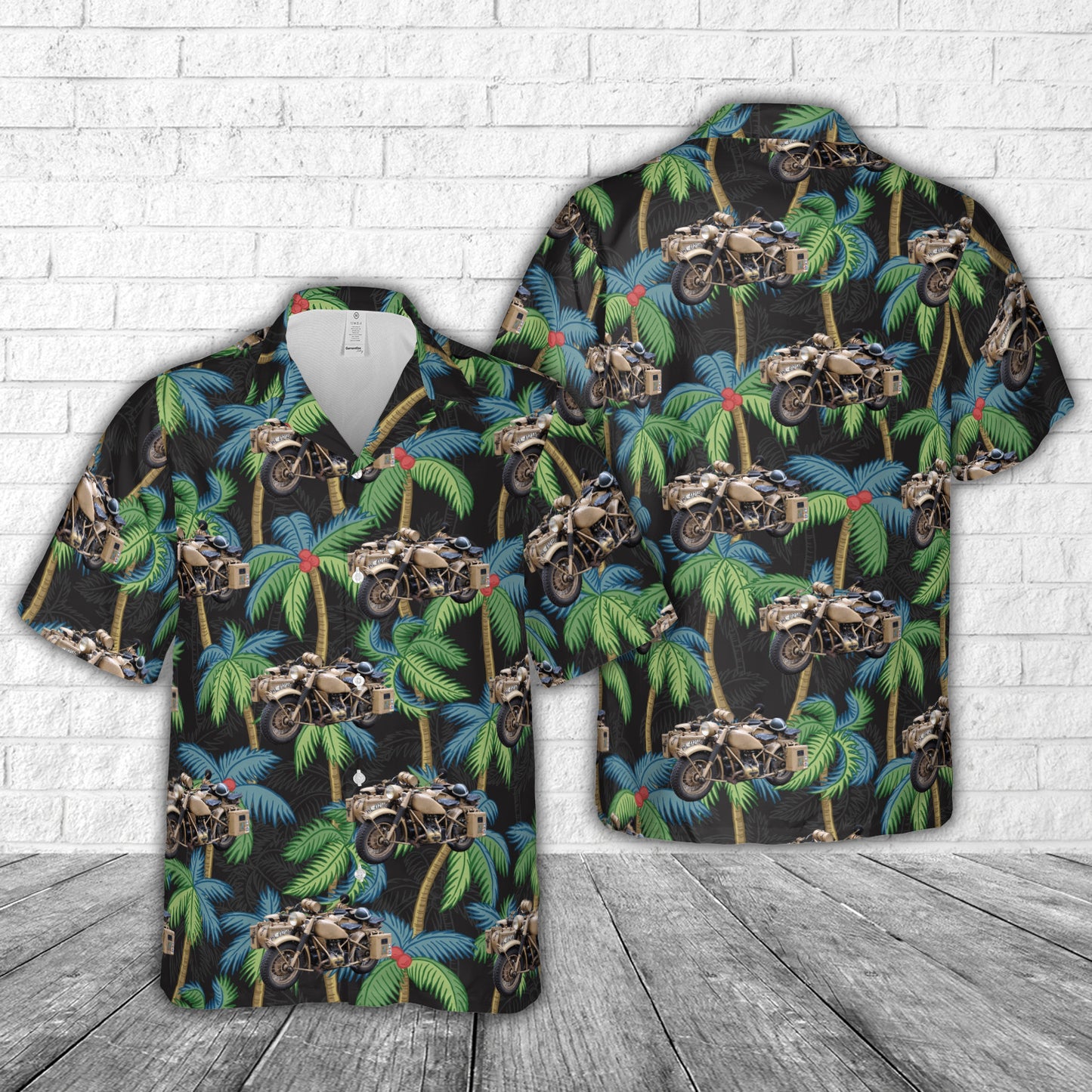 WW2 Italian Army Motorbike Hawaiian Shirt