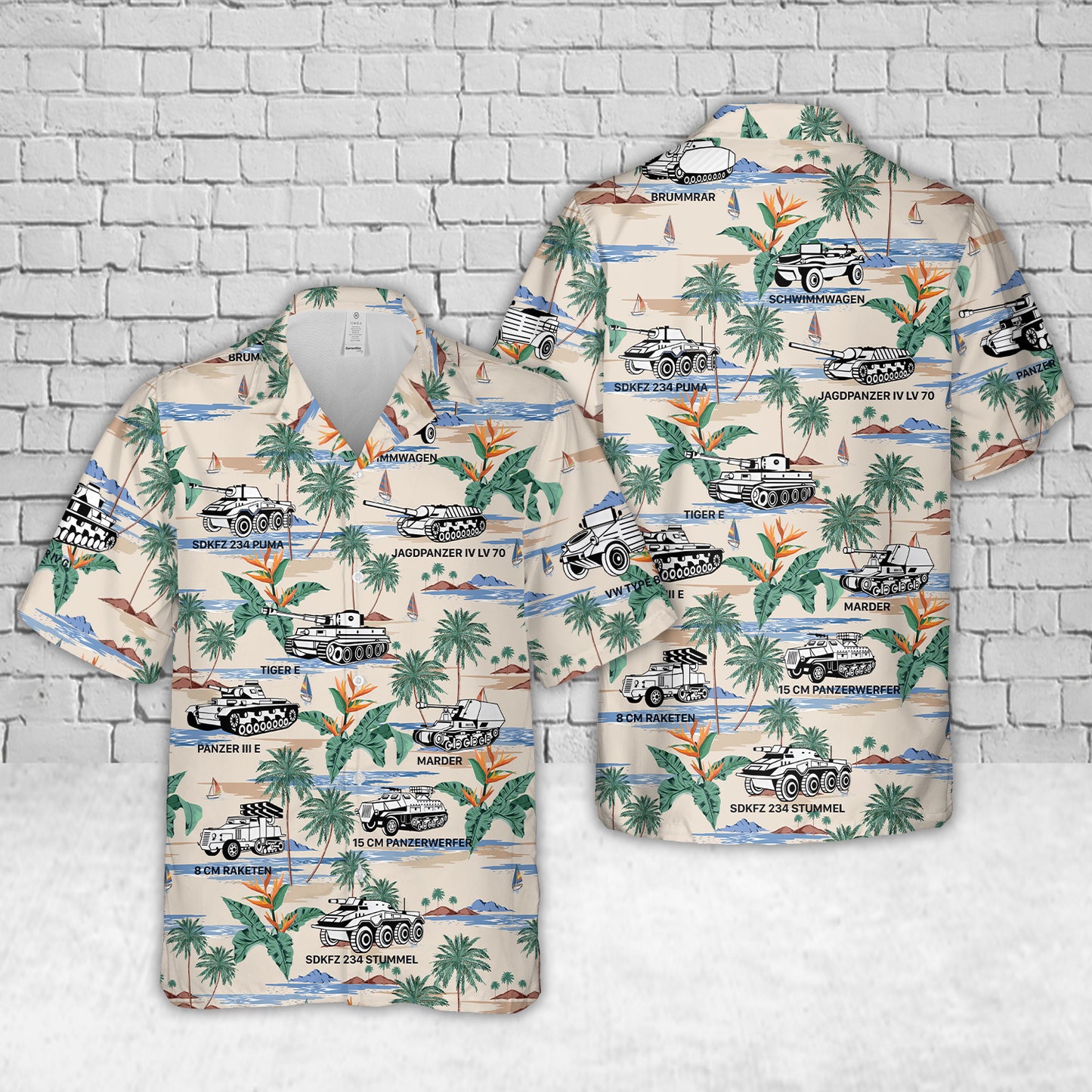WWII German War Tanks Hawaiian Shirt