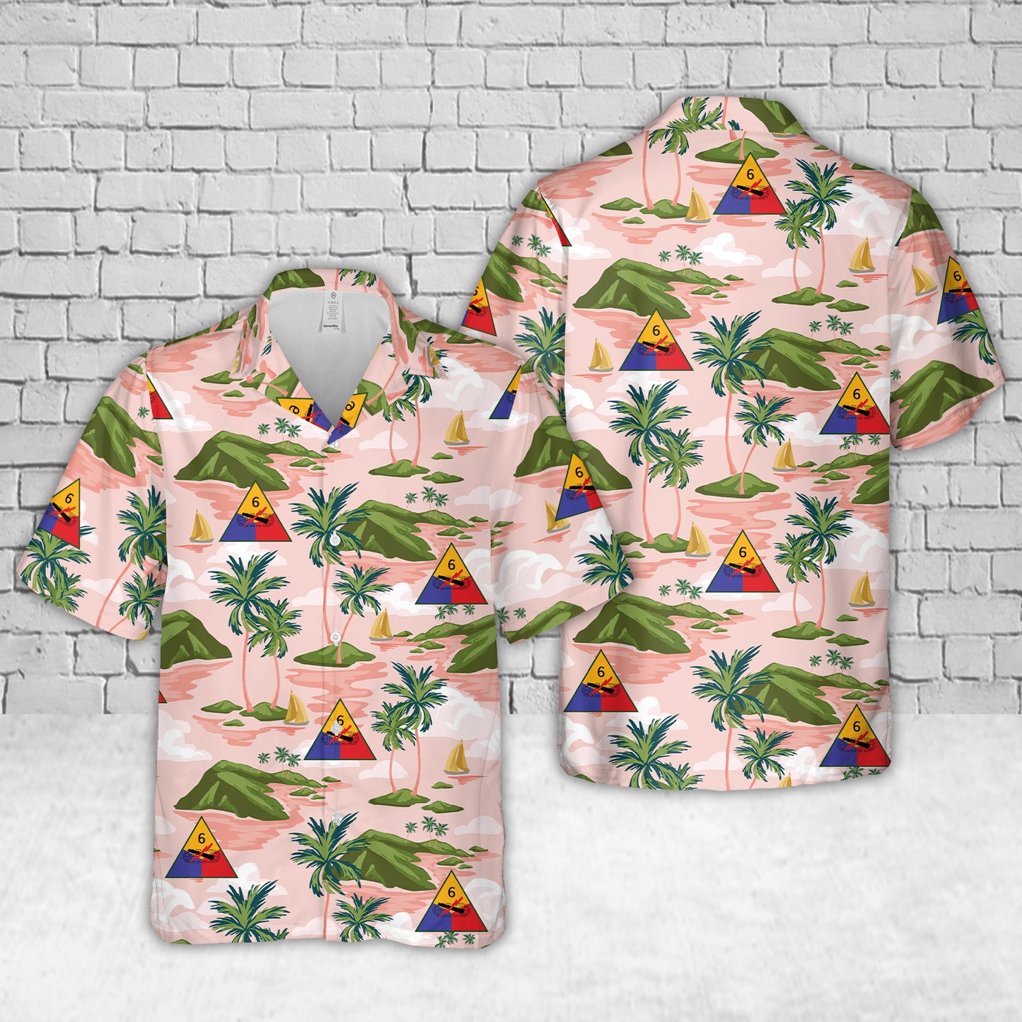 WWII US Army 6th Armored Division Hawaiian Shirt