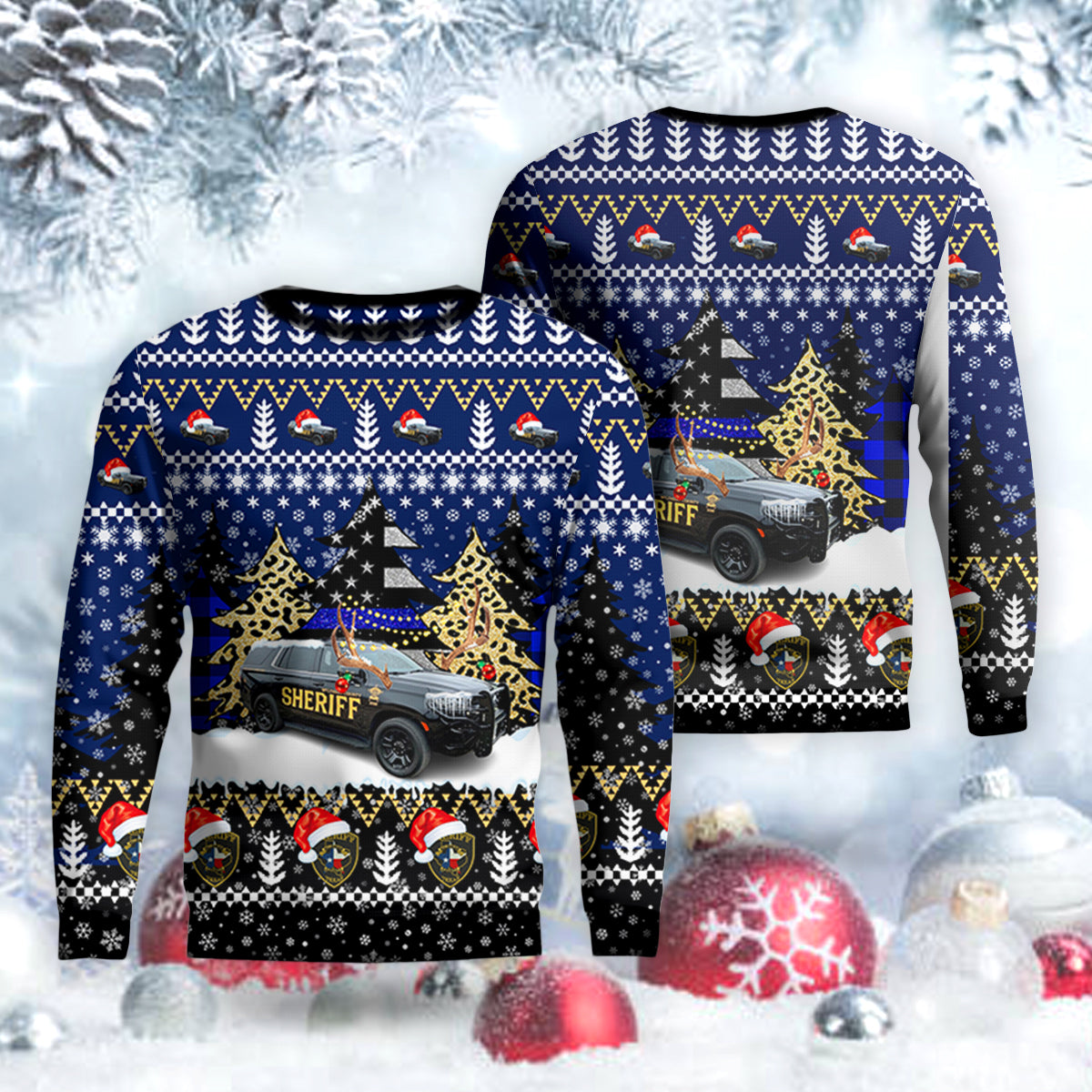 Waco, Texas, McLennan County Sheriffs Office Christmas AOP Sweater