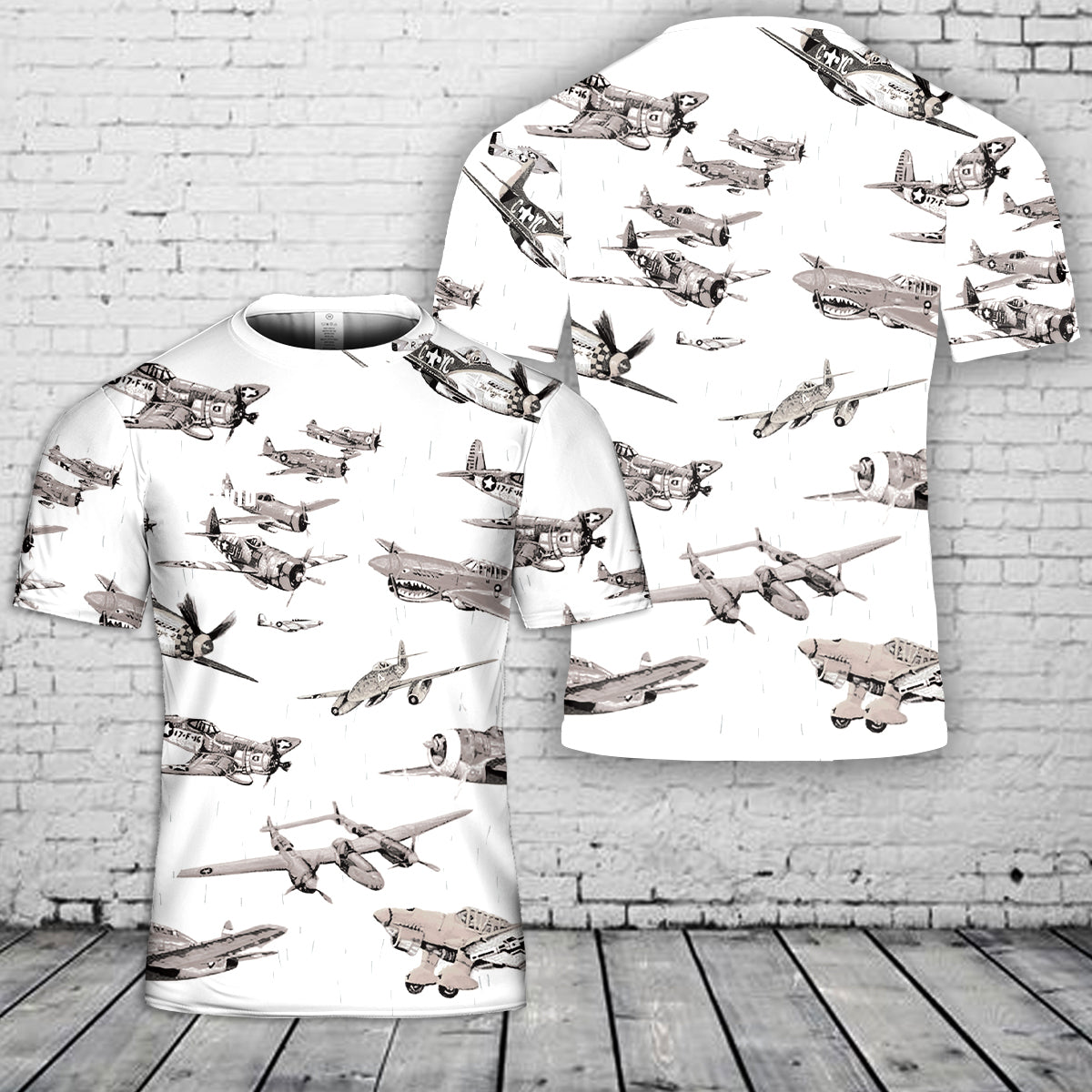 Warbird Fighter Planes 3D T-Shirt