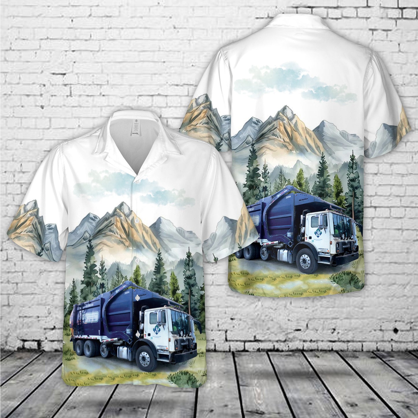 Waste Connections. Mack MRU McNeilus FL Hawaiian Shirt.