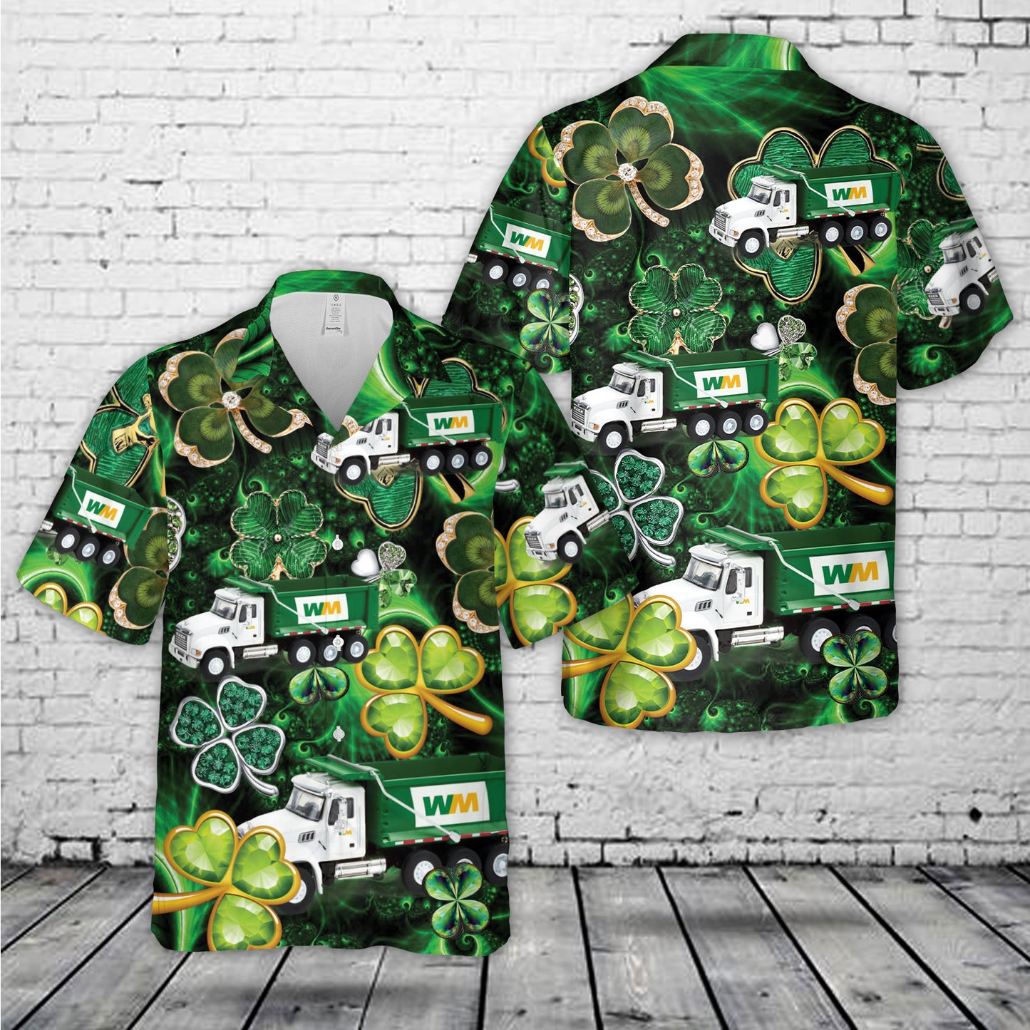 Waste Management Dump Truck, Patrick Day Hawaiian Shirt