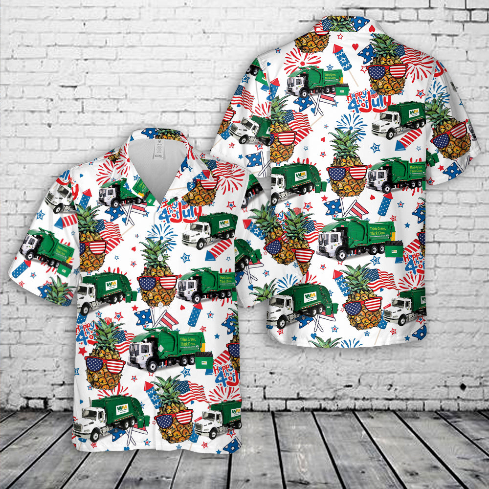 Waste Management, 4th Of July Hawaiian Shirt
