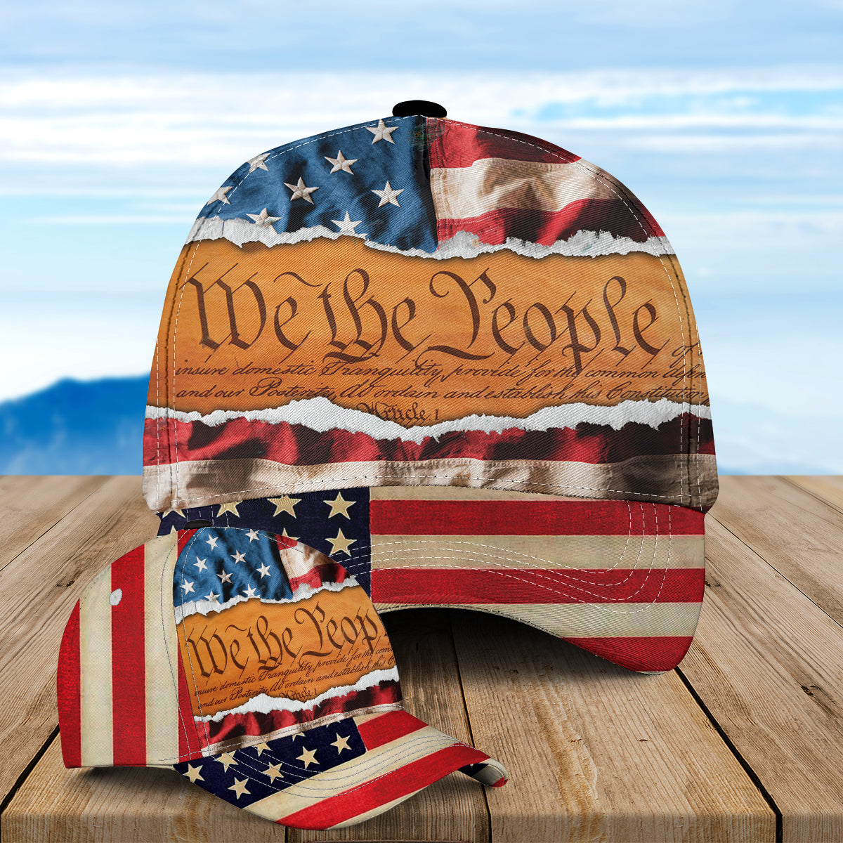 We The People Patriotic American Flag Baseball Cap