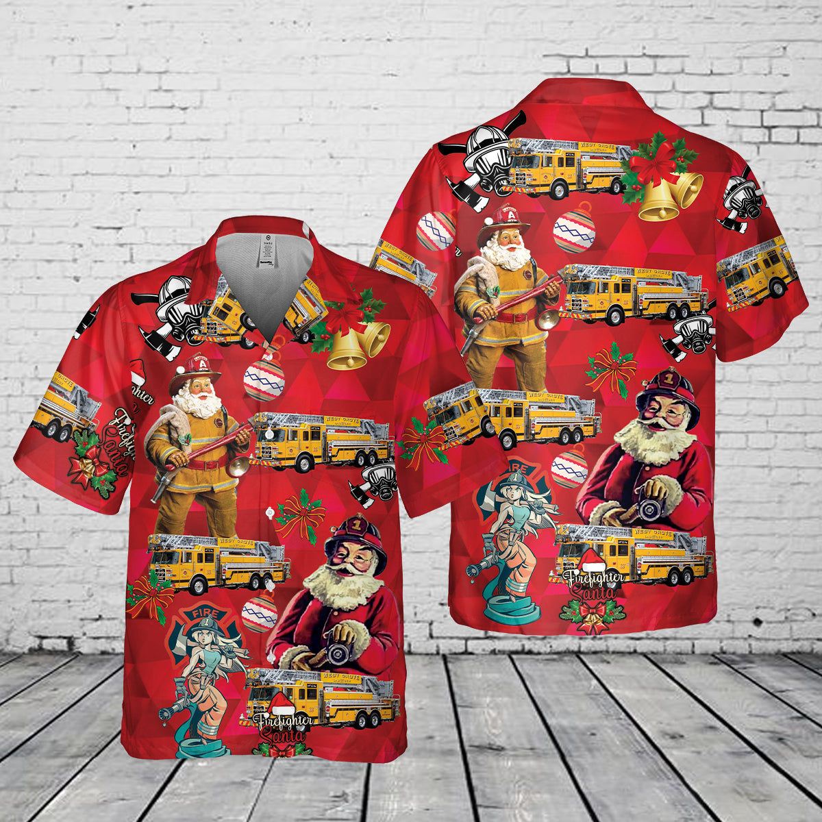 West Grove Fire Company Station 22 Christmas Pocket Hawaiian Shirt