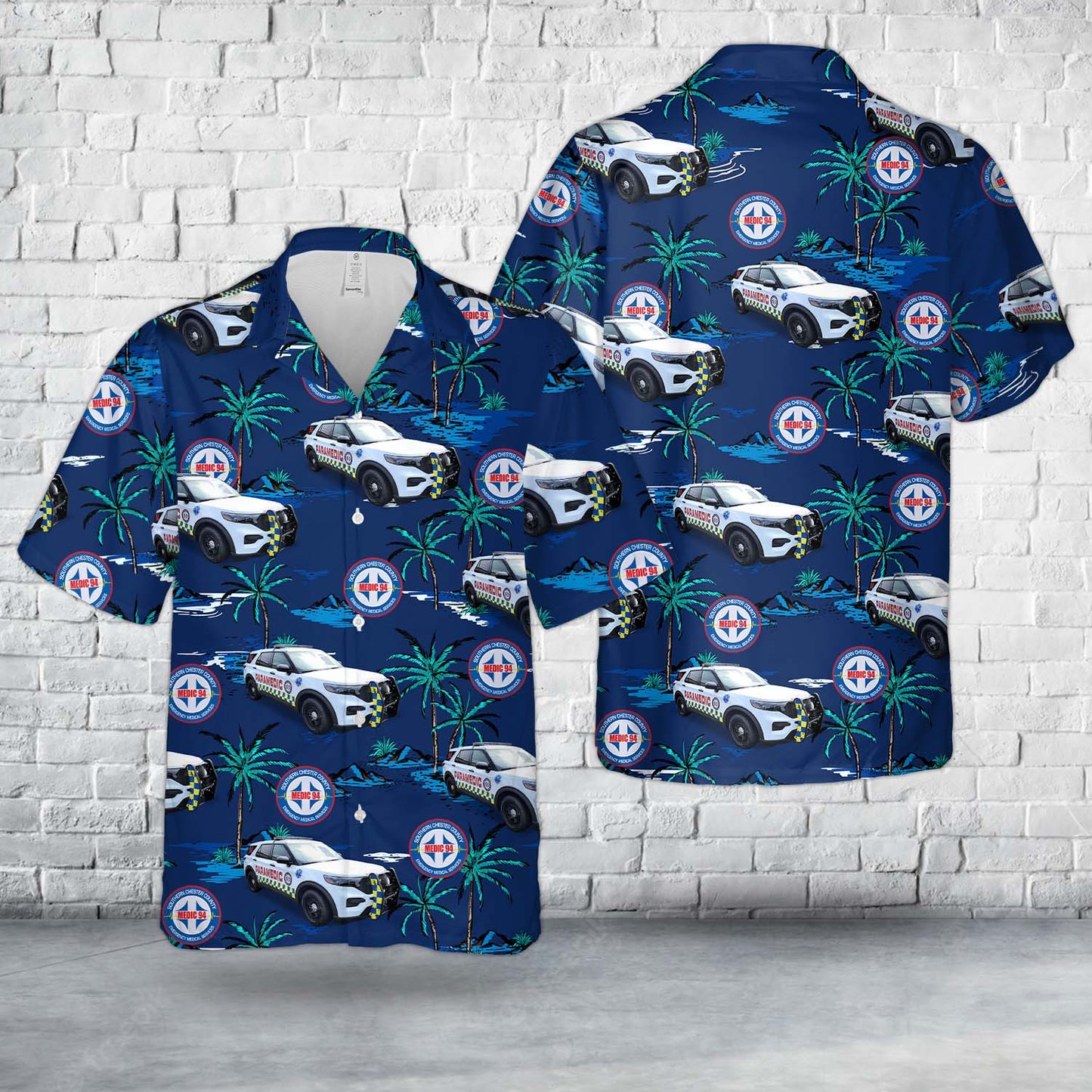 West Grove, Pennsylvania, Southern Chester County Emergency Medical Services,Inc. MEDIC 94 Hawaiian Shirt