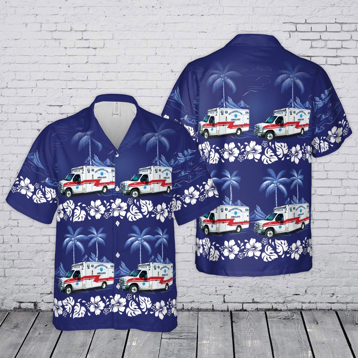 Wethersfield Connecticut EMS Hawaiian Shirt