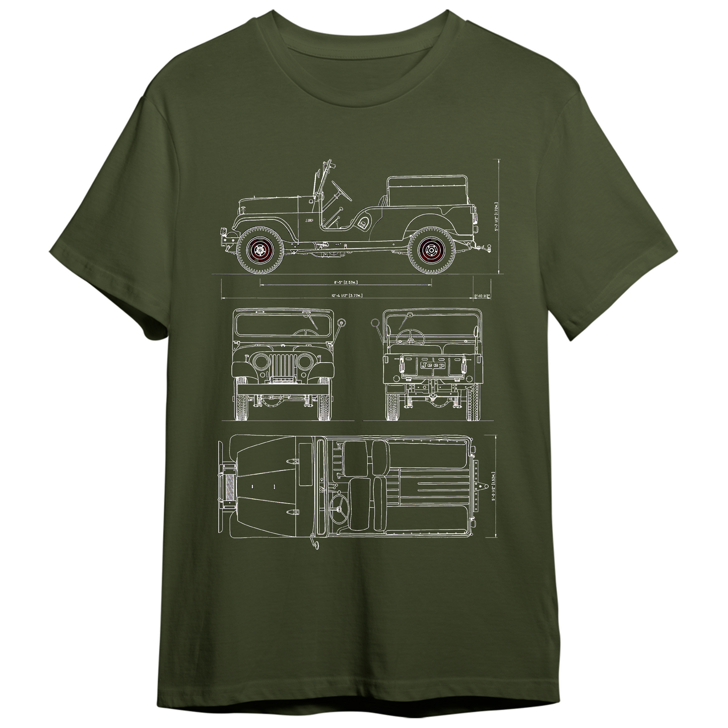 Willys Jp CJ-6 1962 Classic Unisex T-Shirt Gildan 5000 (Made In US)
