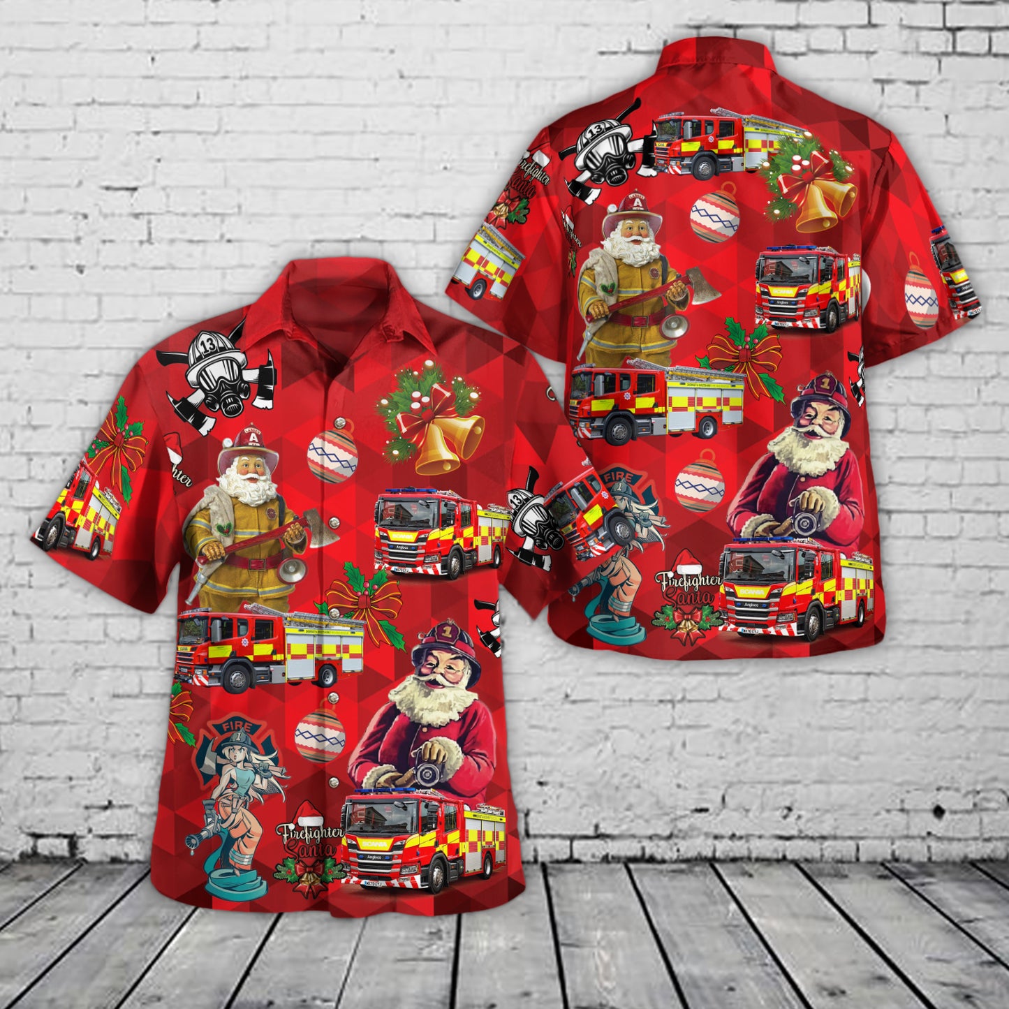 Wiltshire Fire and Rescue Service Christmas Hawaiian Shirt