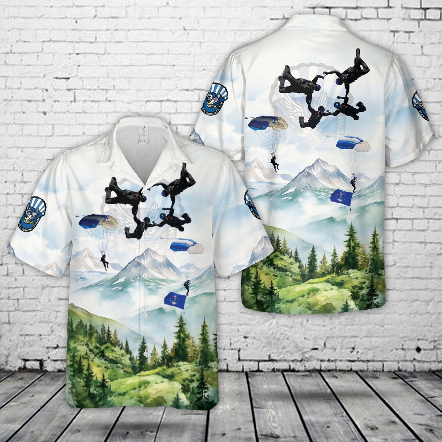 Wings of Blue - USAF Parachute Team Hawaiian Shirt