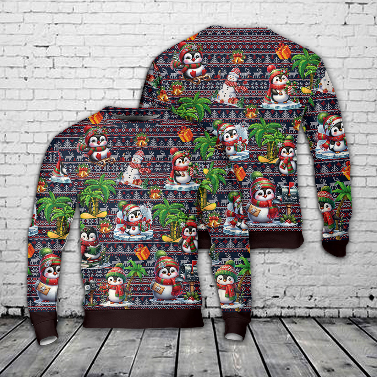 Winter Penguin AOP Christmas Ugly Sweater