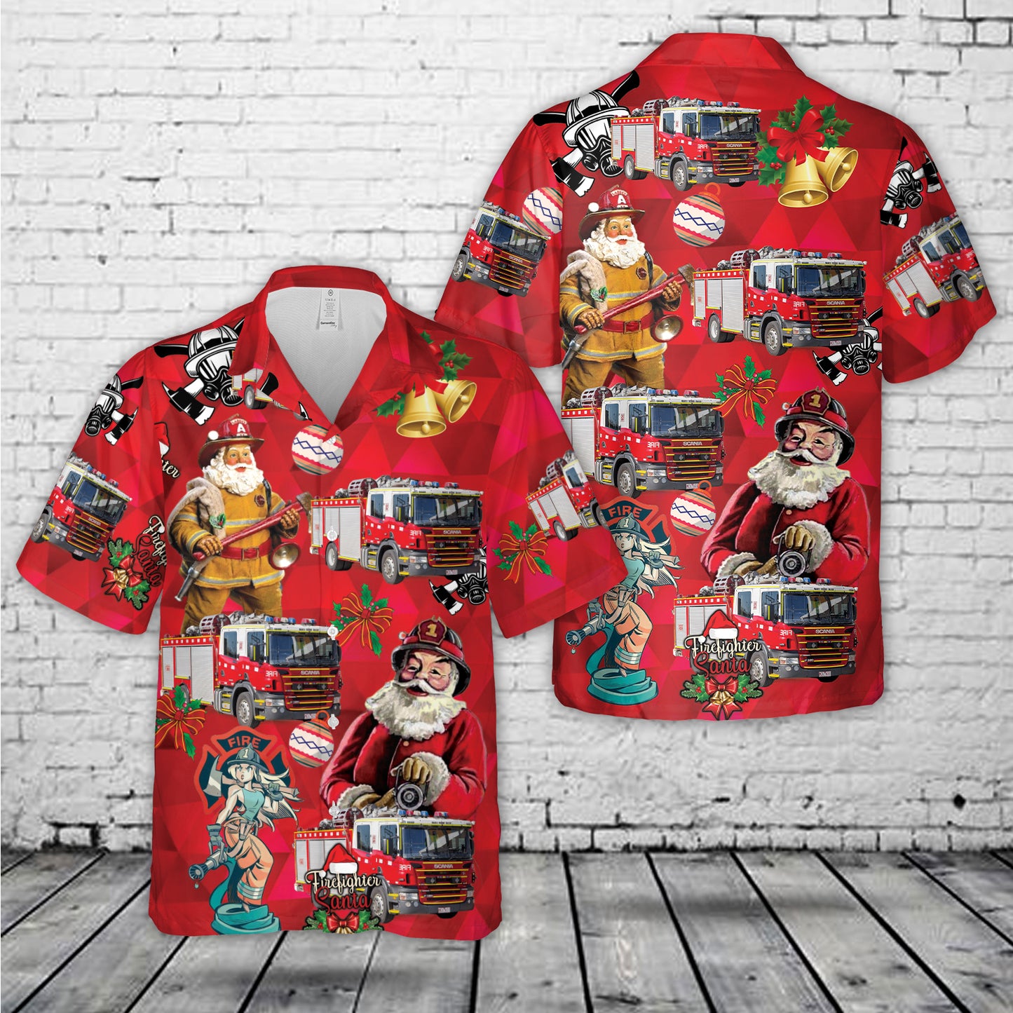 Wodonga CFA Type 4 Heavy Pumper Christmas Hawaiian Shirt