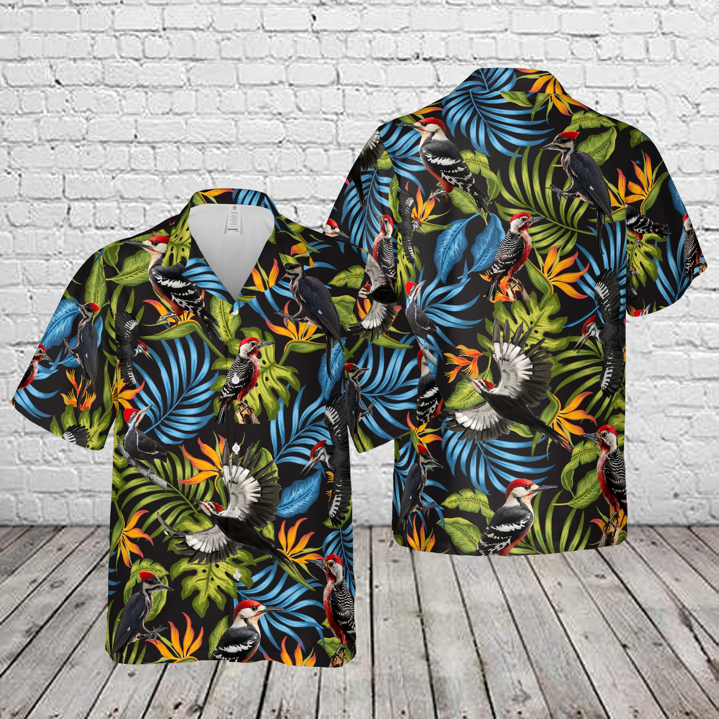 Woodpecker Bird Tropical Hawaiian Shirt