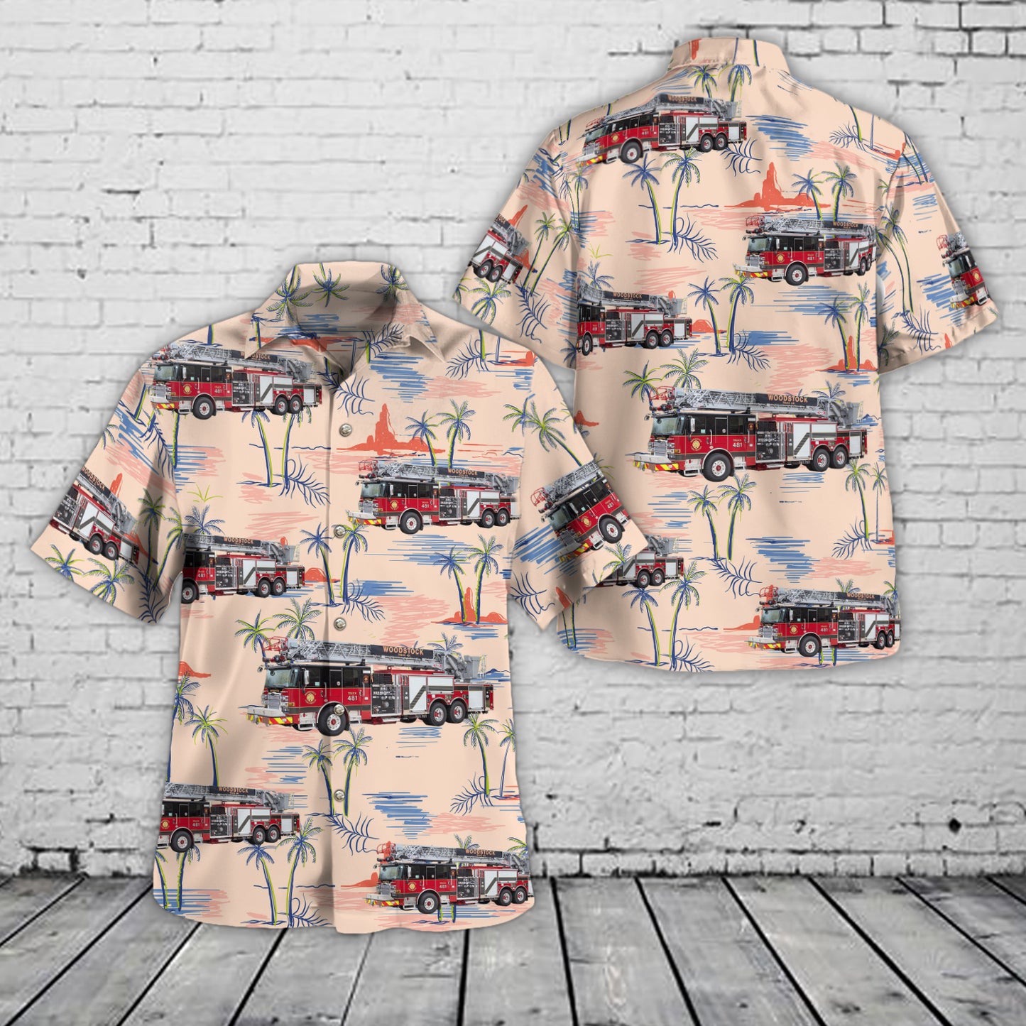 Woodstock, Illinois, Woodstock Fire & Rescue District Hawaiian Shirt