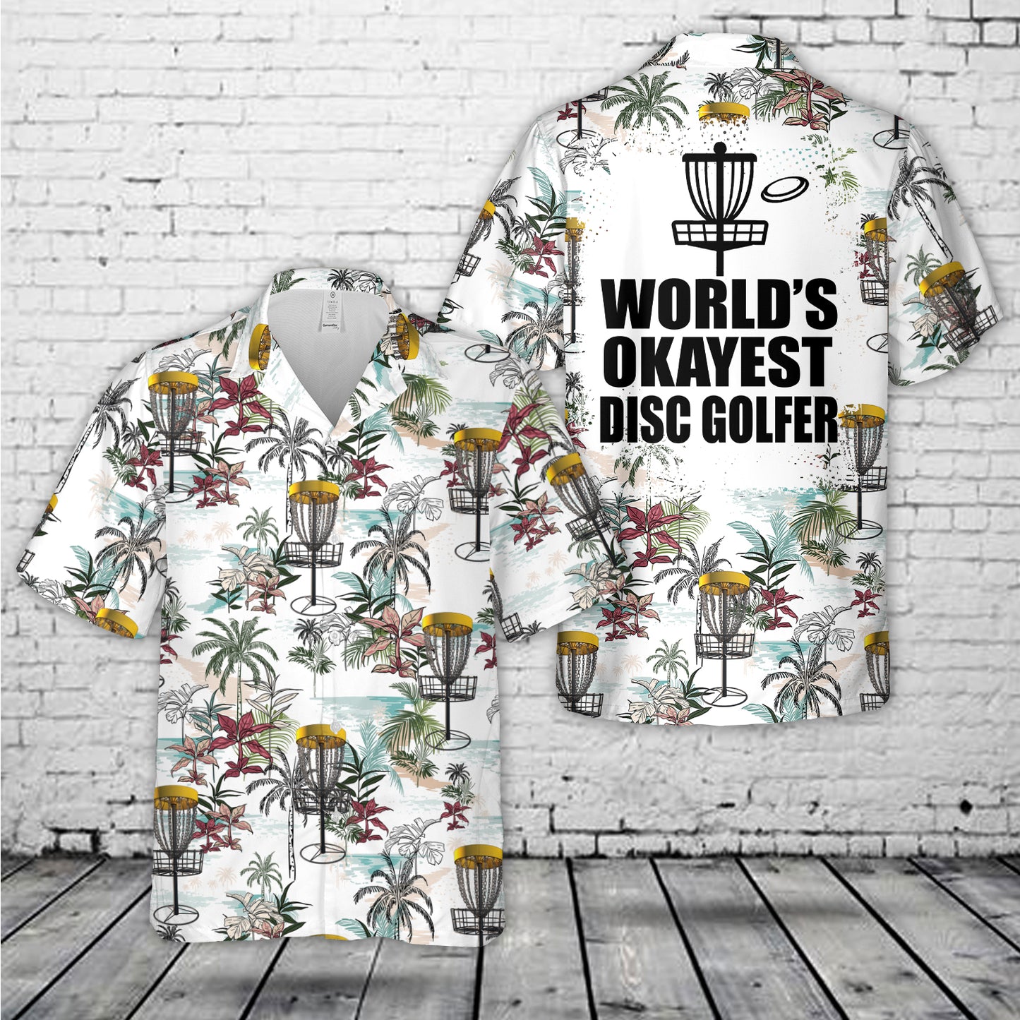 World's Okayest Disc Golft Hawaiian Shirt