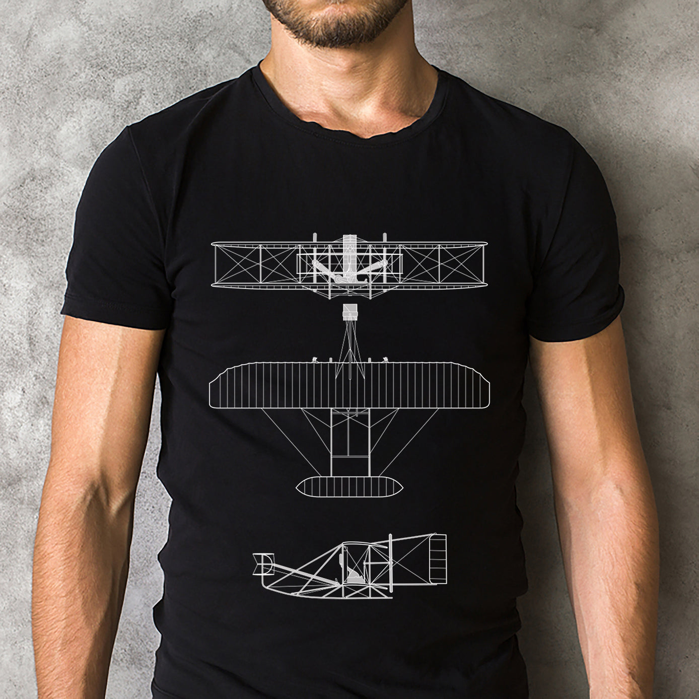 Wright Flyer III Blueprint Classic Unisex T-Shirt Gildan 5000 (Made In US)