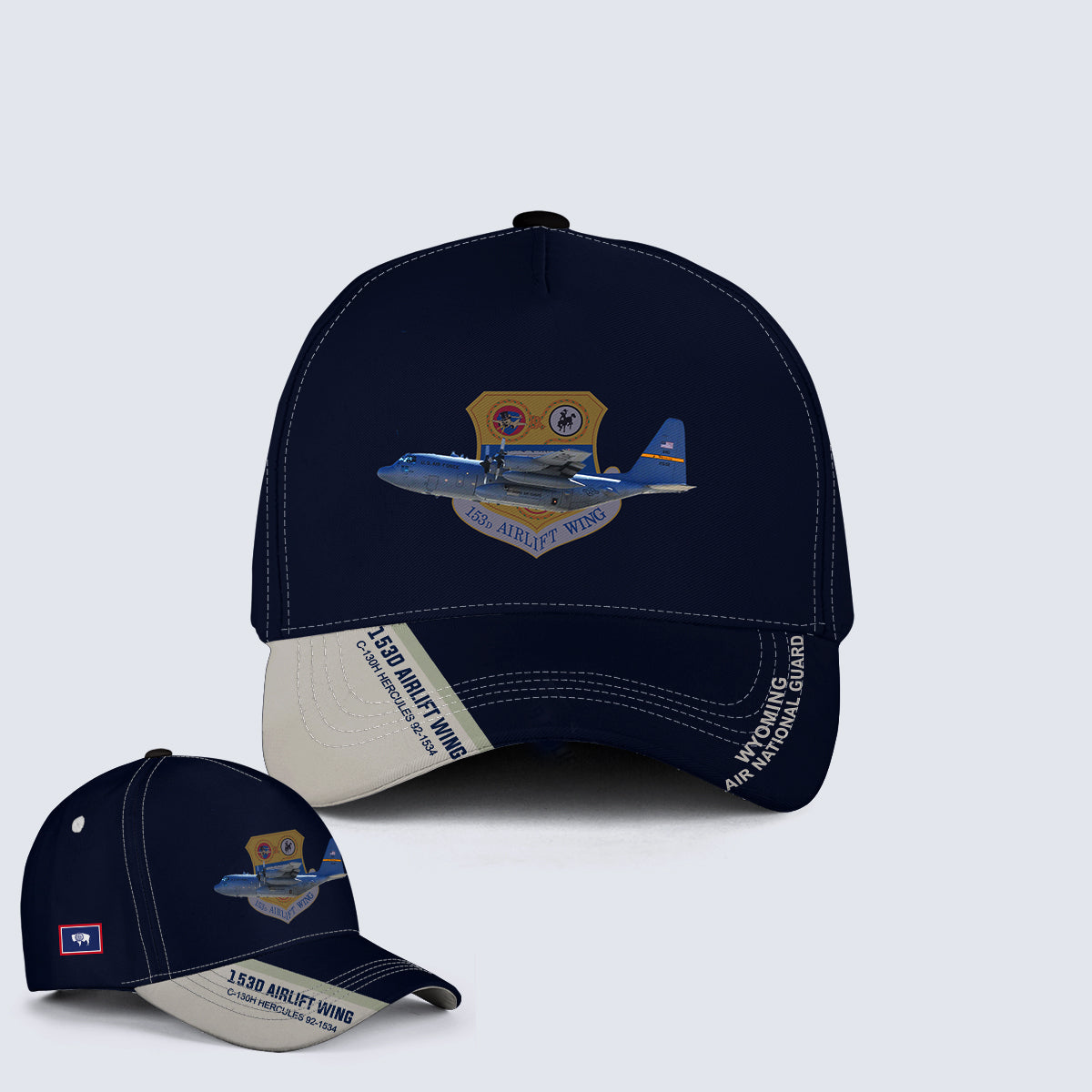 Wyoming Air National Guard 153d Airlift Wing C-130H Hercules 92-1534 Baseball Cap