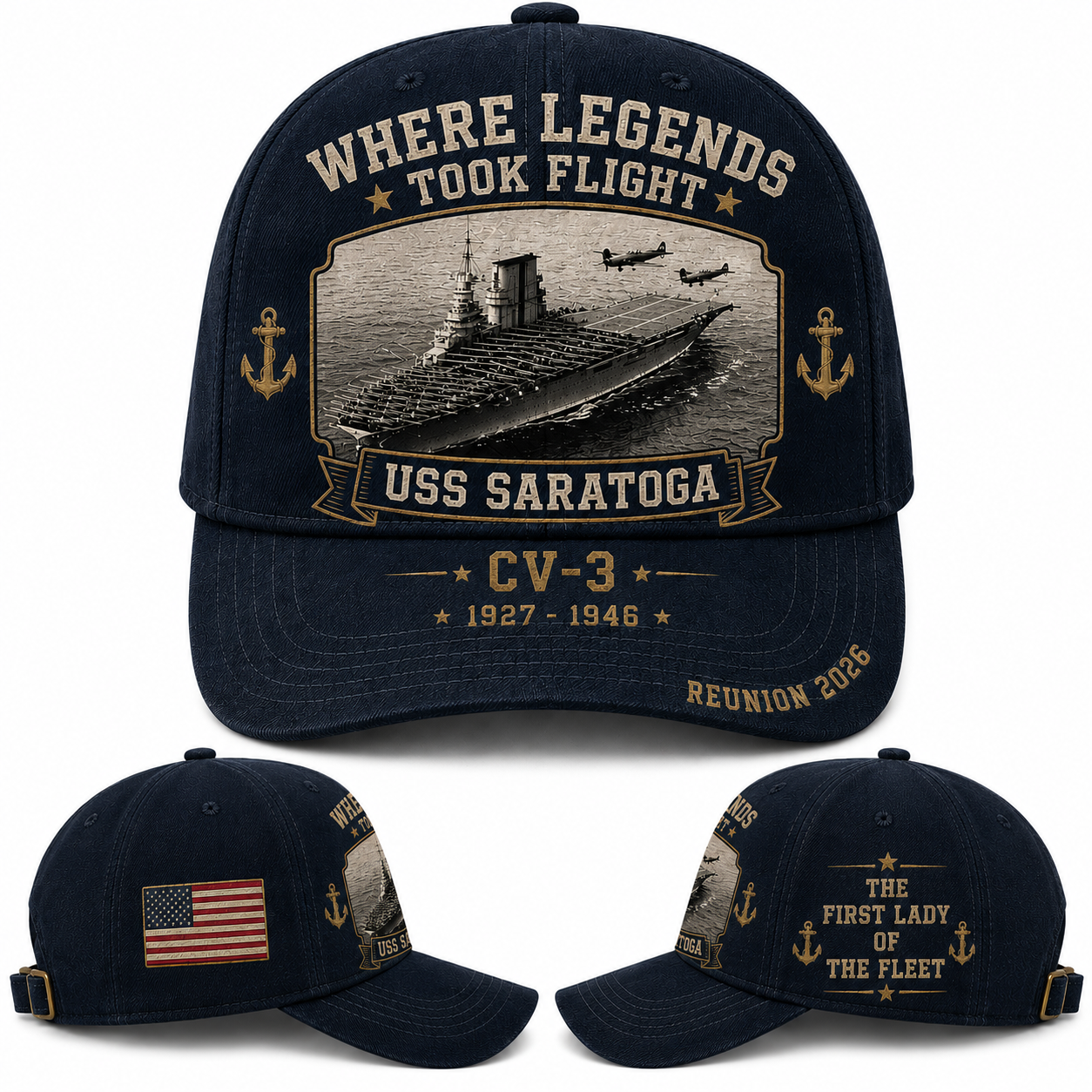 USS Saratoga CV-3 Where Legends Took Flight Baseball Cap Reunion 2026